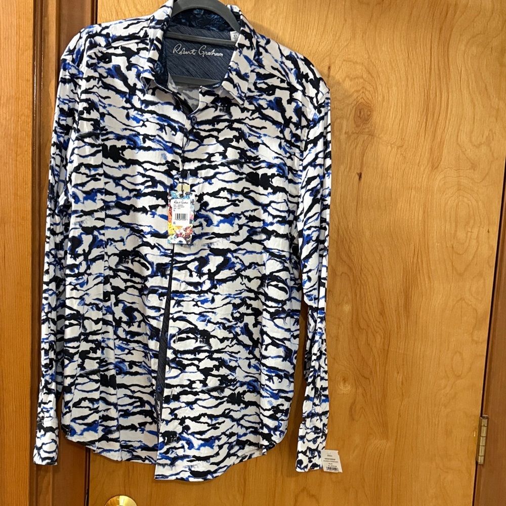Robert Graham Vibrant Blue and White Shirt